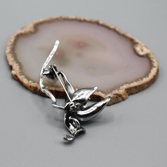 Lotus flower purple pin brooch jewelry fashion white pearl beautiful elegant - Picture 5 of 11